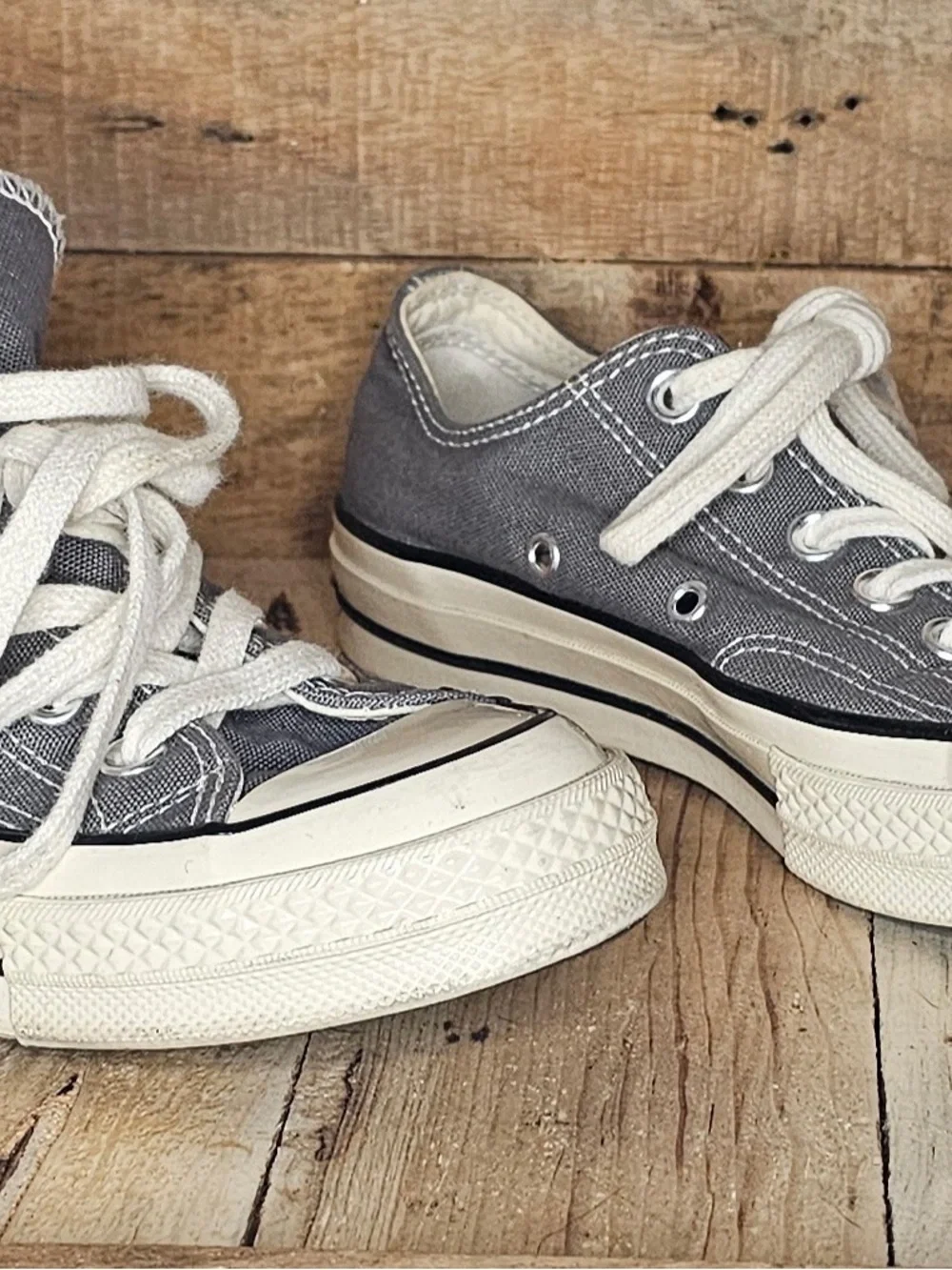 Classic Low-Top Canvas Sneakers in Gray